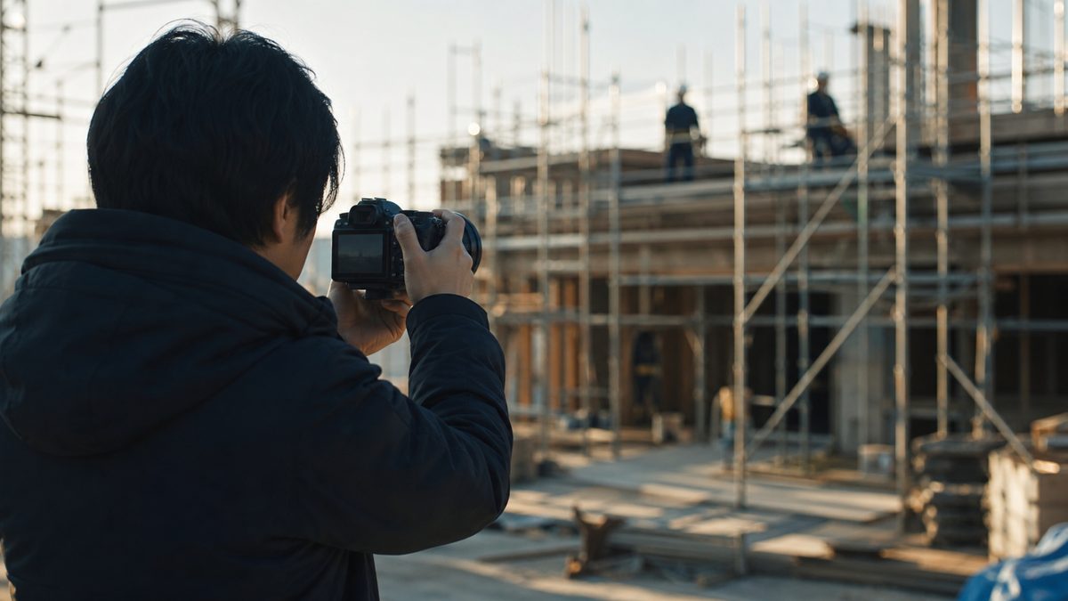 建築現場での撮影風景イメージ